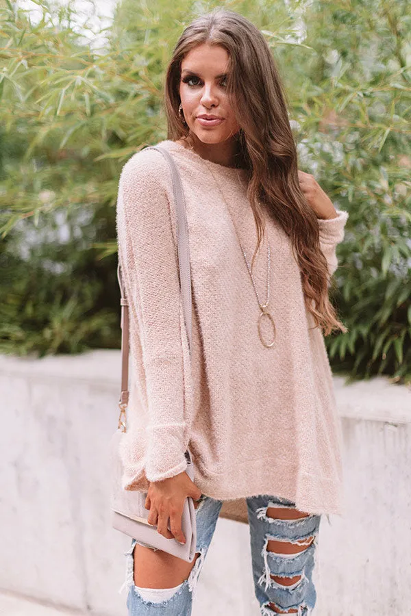 Covered In Cozy Shift Tunic In Iced Latte