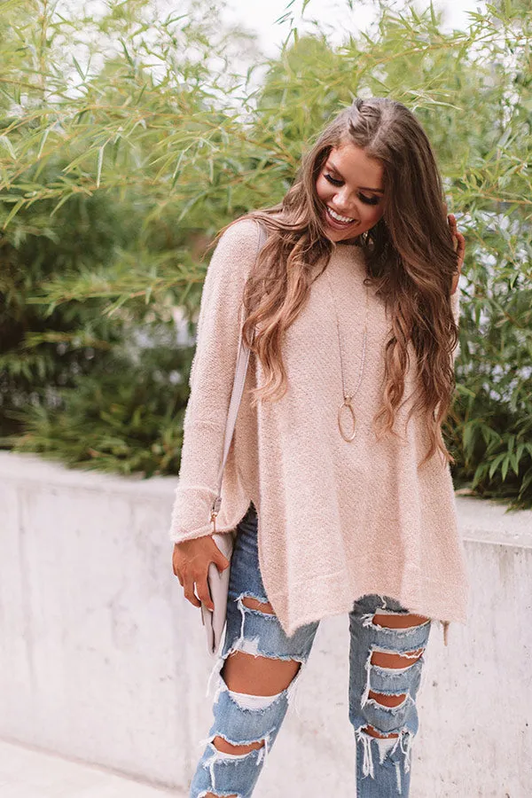 Covered In Cozy Shift Tunic In Iced Latte