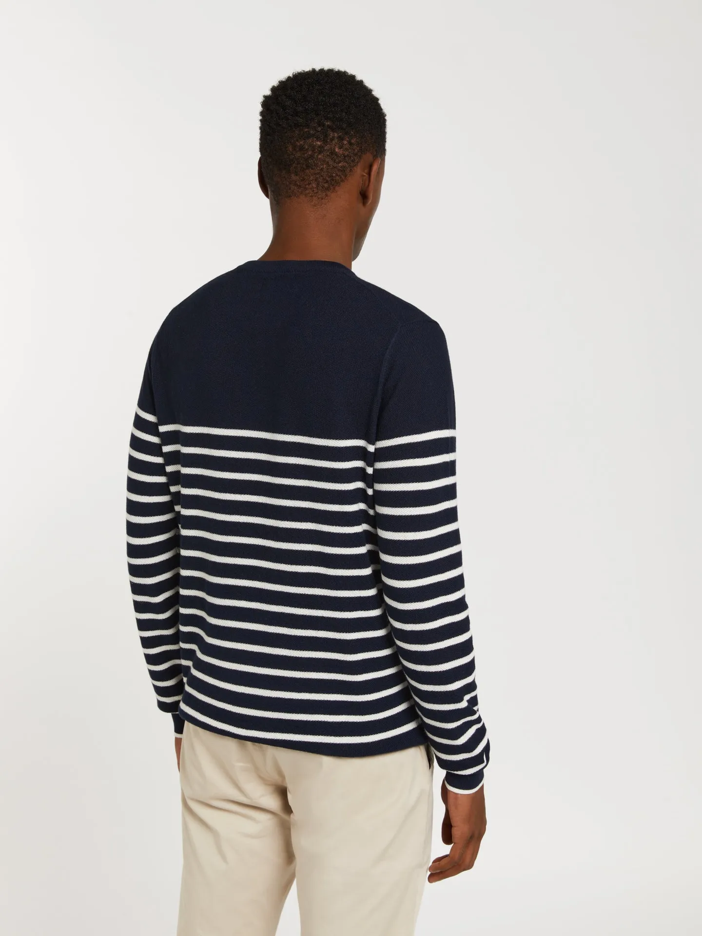 Crew neck striped sweater