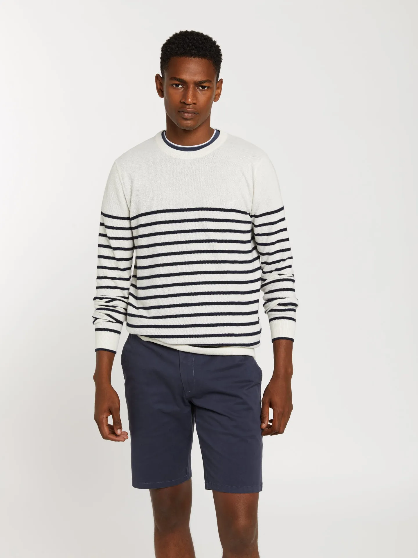 Crew neck striped sweater