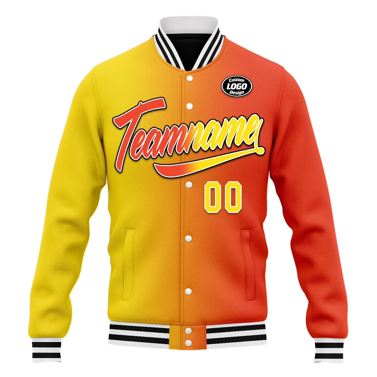 Custom Gradient Fashion Jacket Bomber Full-Snap Varsity Letterman Personalized Jacket FZ005-D028015-3