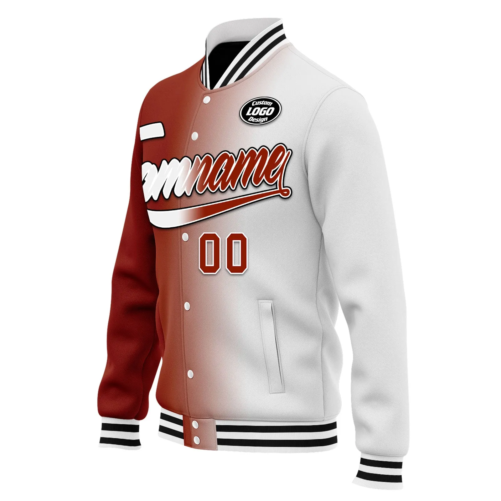 Custom Gradient Fashion Jacket Bomber Full-Snap Varsity Letterman Personalized Jacket FZ005-D028016-18