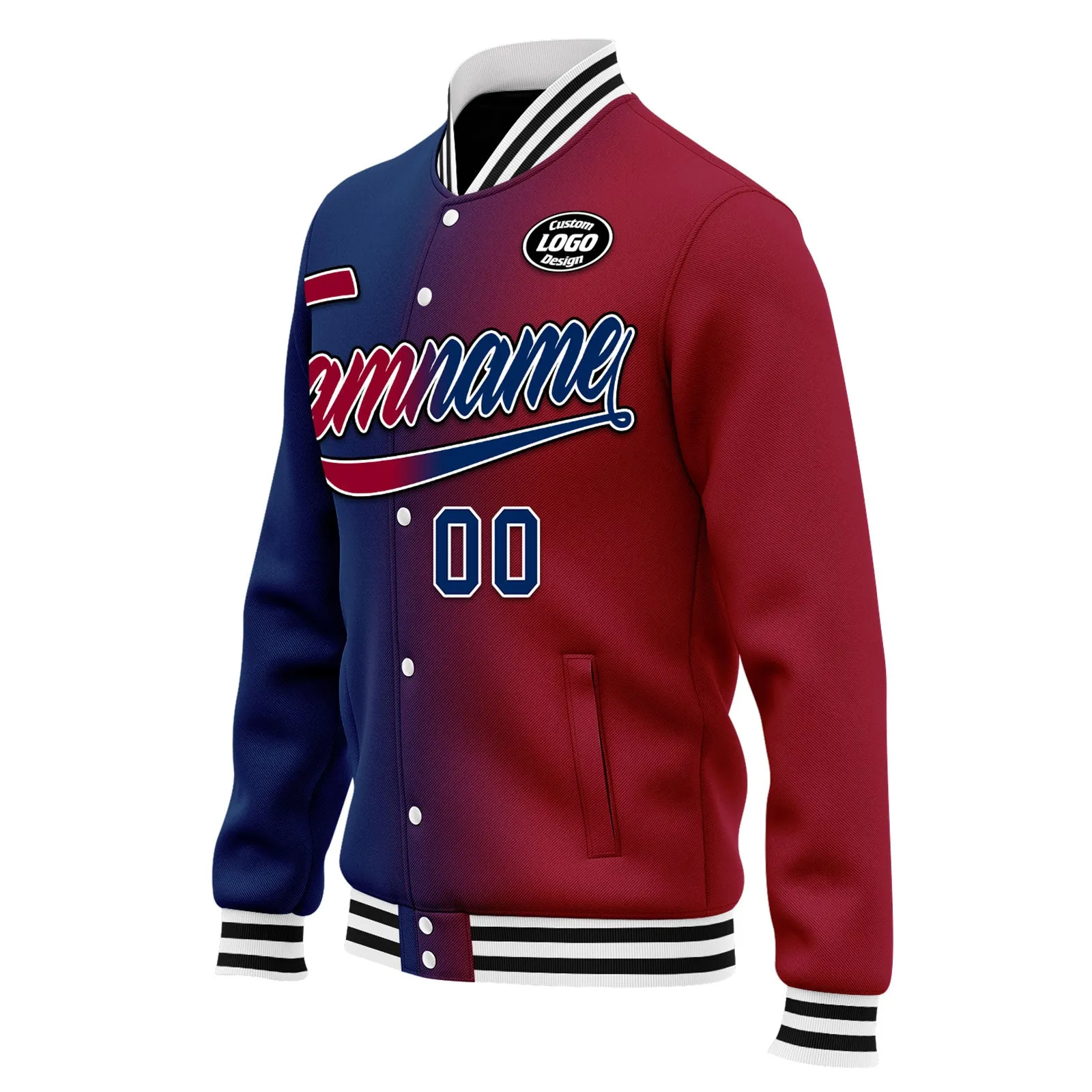 Custom Gradient Fashion Jacket Bomber Full-Snap Varsity Letterman Personalized Jacket FZ005-D028016-4