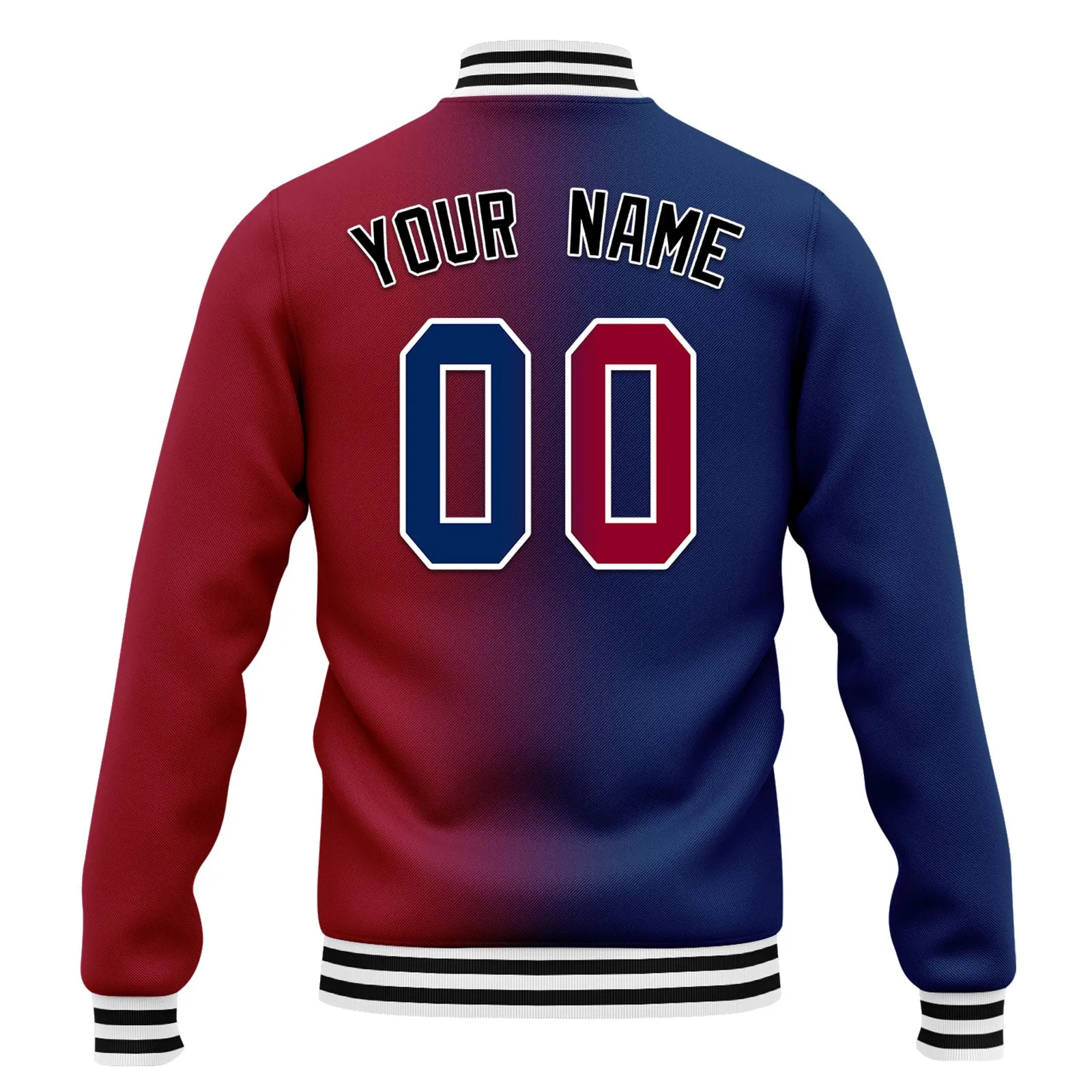 Custom Gradient Fashion Jacket Bomber Full-Snap Varsity Letterman Personalized Jacket FZ005-D028016-4