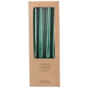 Dark green dinner candles- box of 4