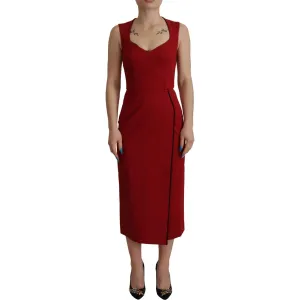 Dolce & Gabbana Elegant Red Bodycon Midi Dress