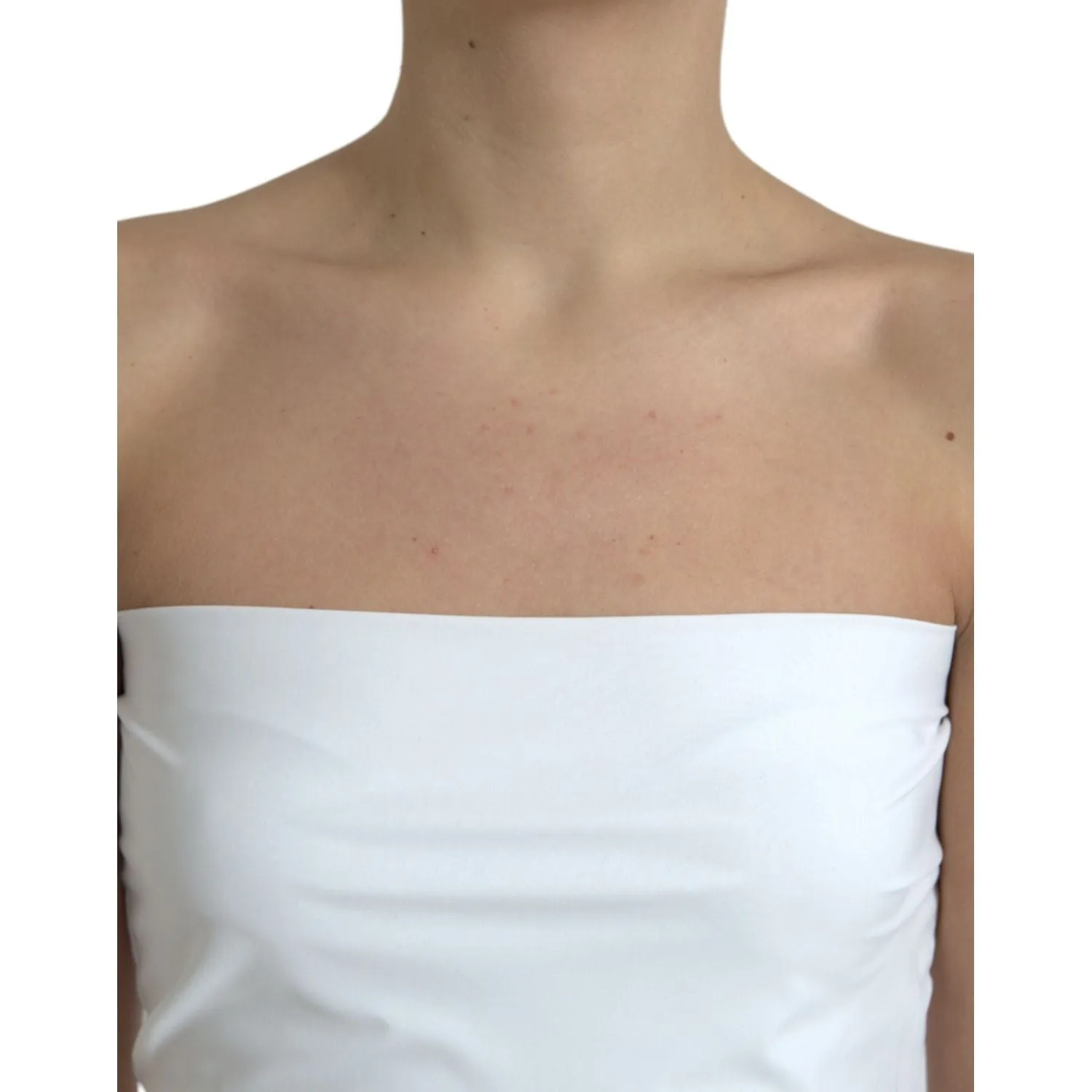 Dolce & Gabbana Elegant White Strapless Jumpsuit Dress