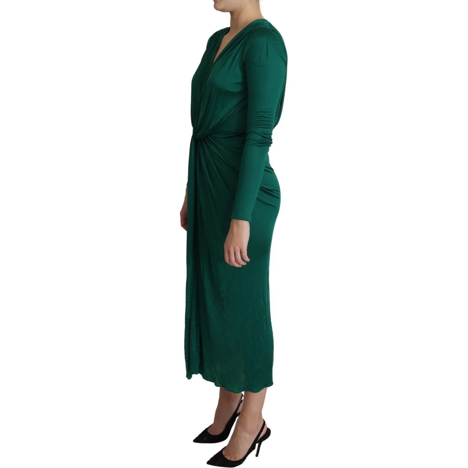 Dolce & Gabbana Emerald Elegance Bodycon Midi Dress