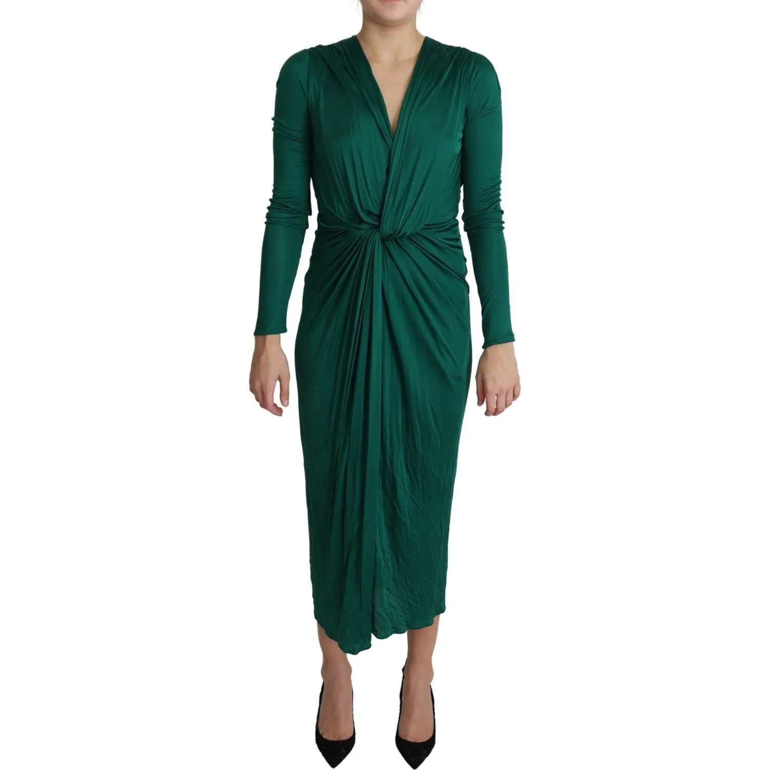 Dolce & Gabbana Emerald Elegance Bodycon Midi Dress