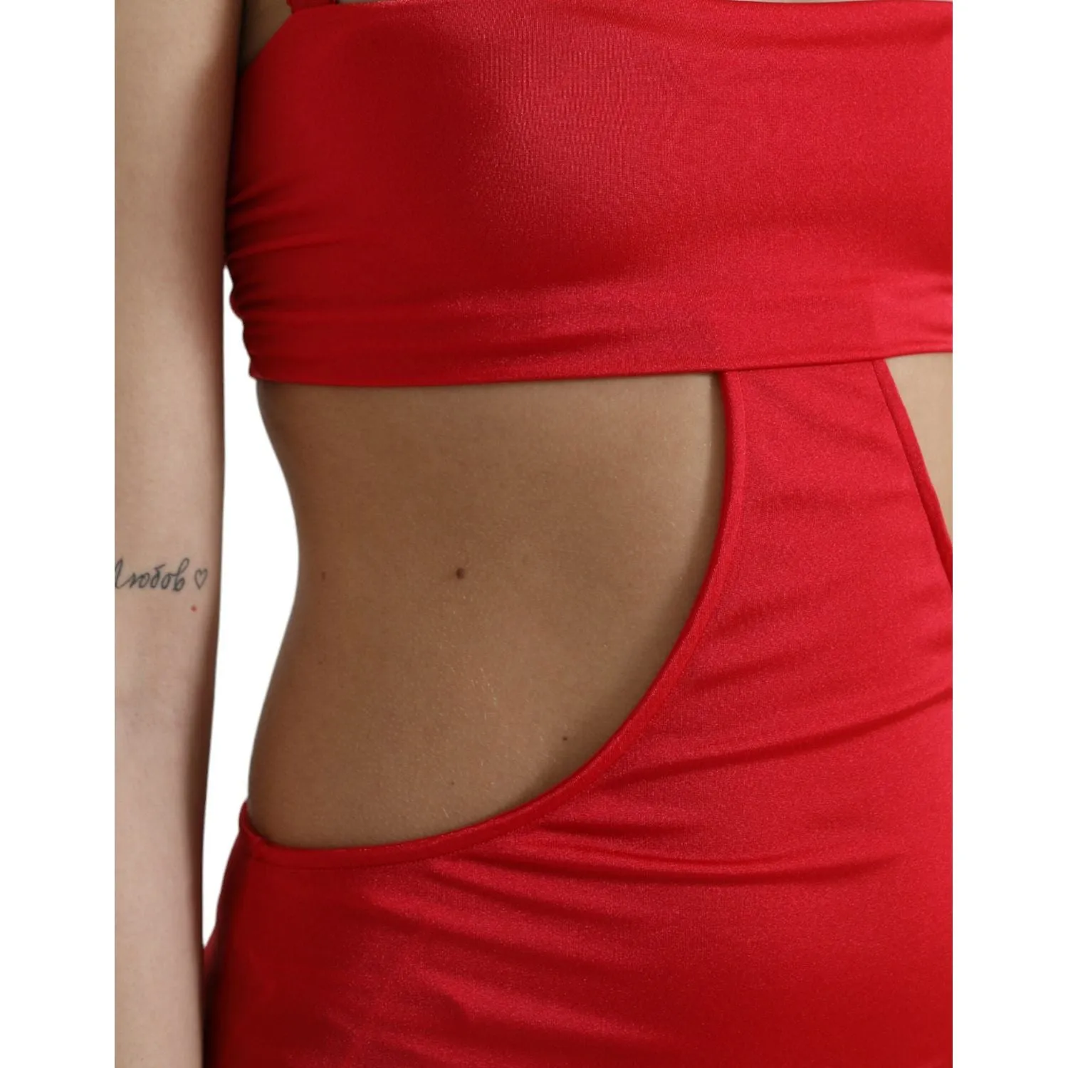 Dolce & Gabbana Exquisite Red Cut Out Bodycon Mini Dress