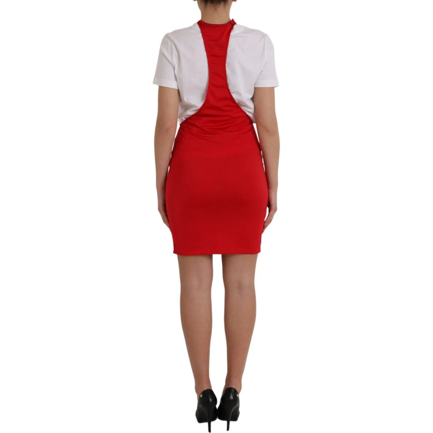 Dolce & Gabbana Red Nylon Stretch Bodycon Sheath Mini Dress