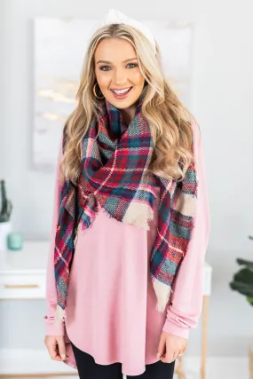 Easy Like Sunday Blush Pink Fleece Tunic