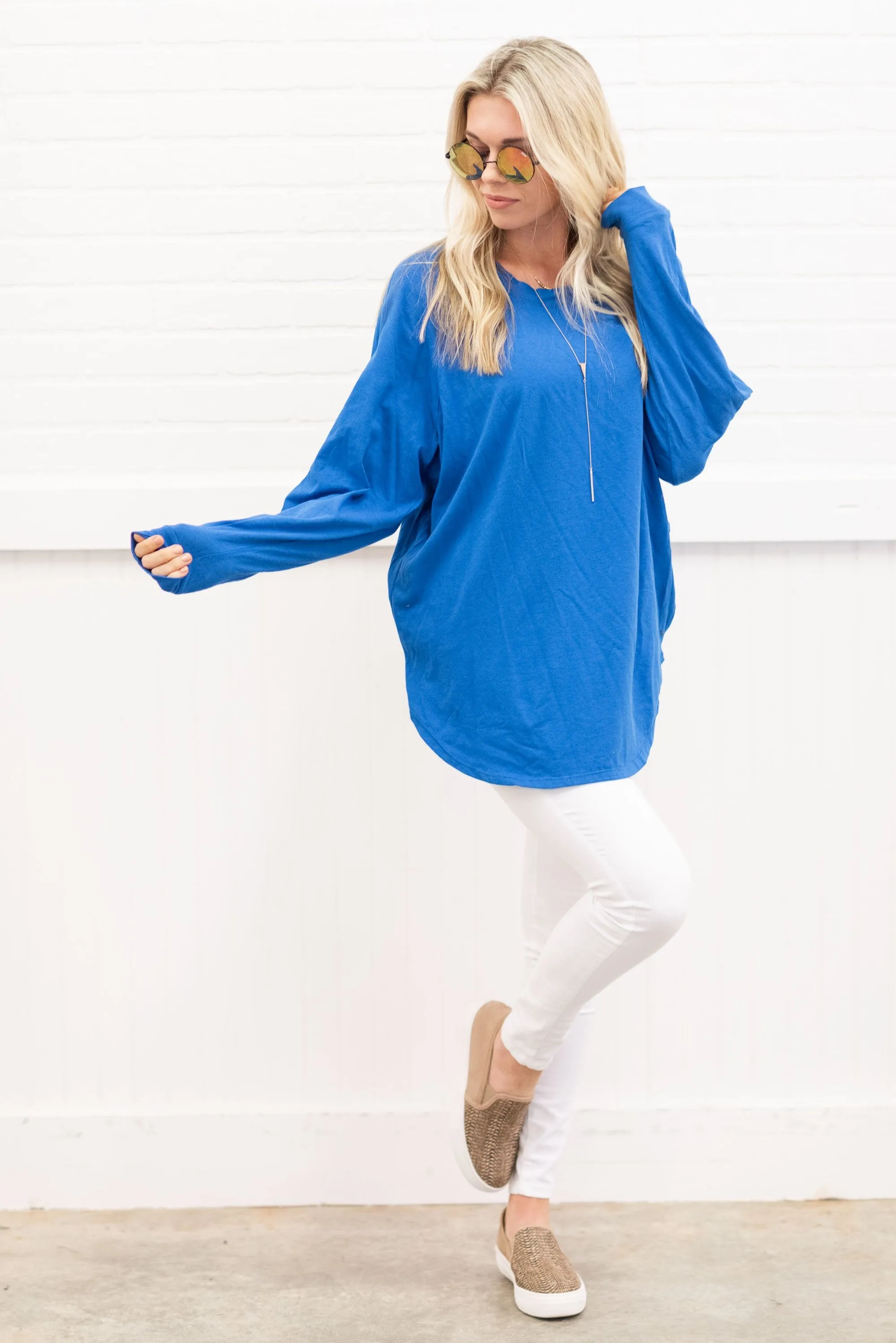 Easy Like Sunday Cobalt Blue Tunic