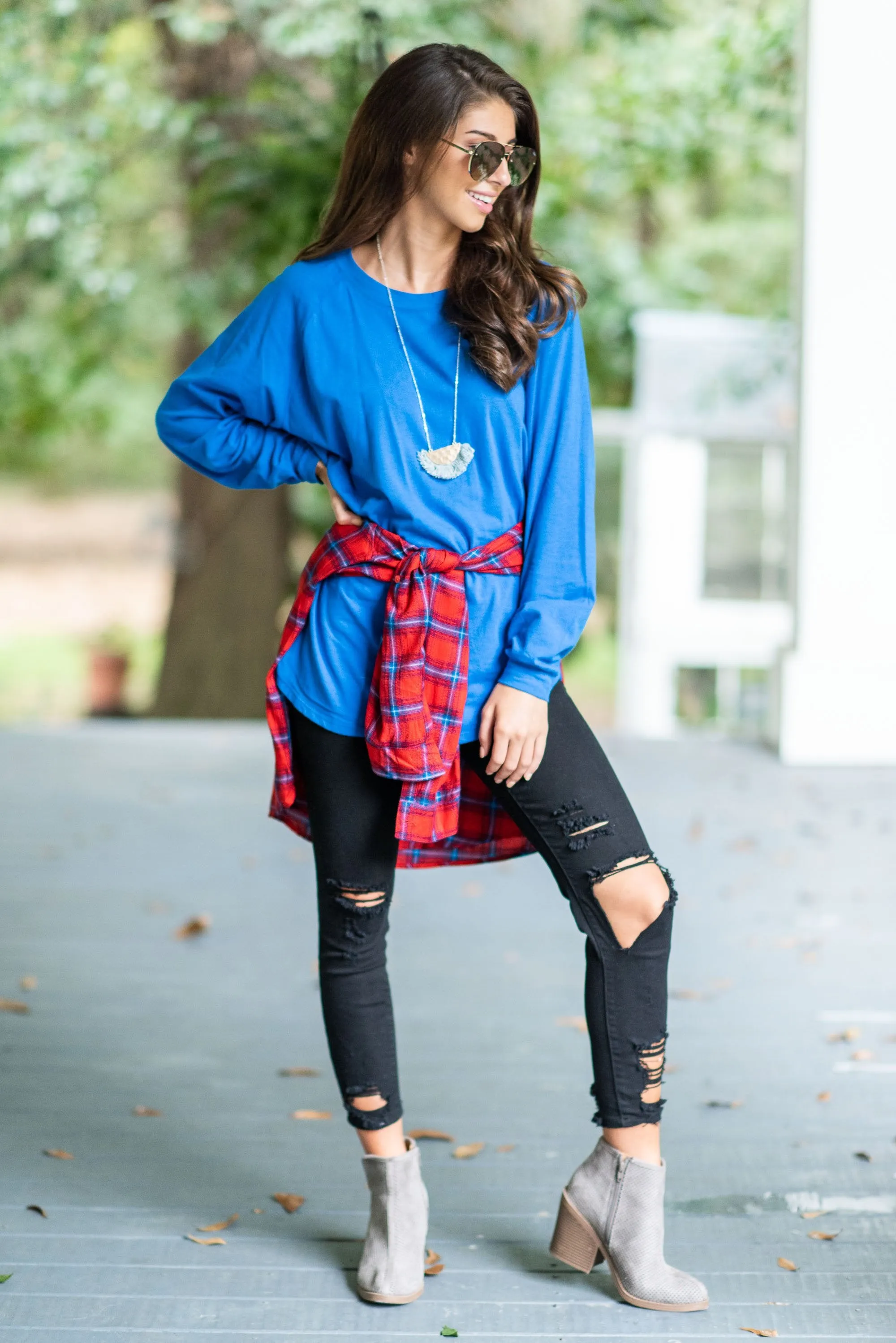 Easy Like Sunday Cobalt Blue Tunic