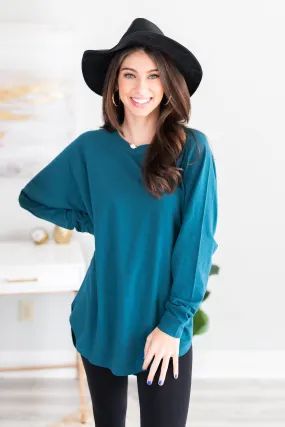 Easy Like Sunday Dark Teal Blue Tunic