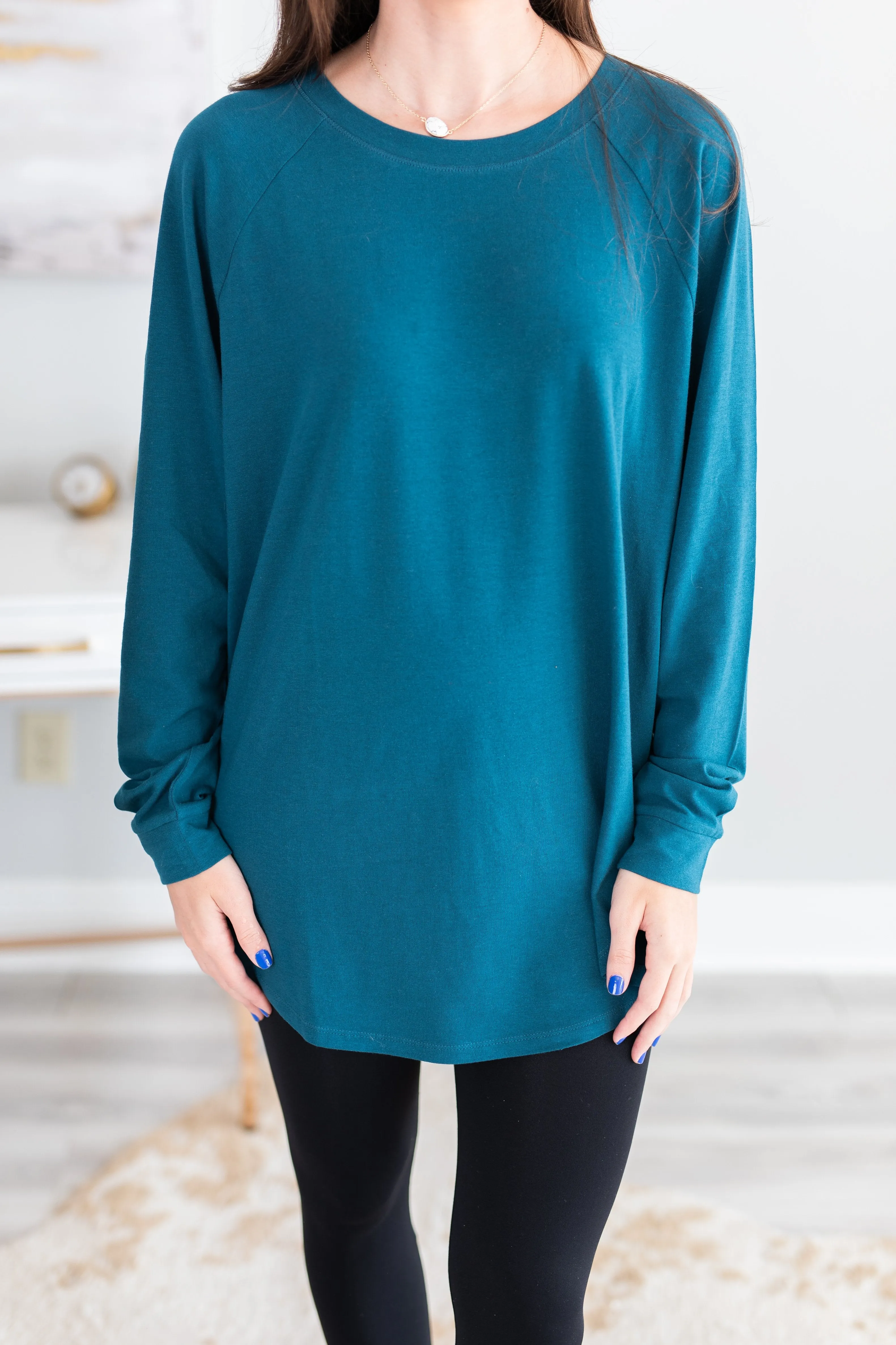 Easy Like Sunday Dark Teal Blue Tunic