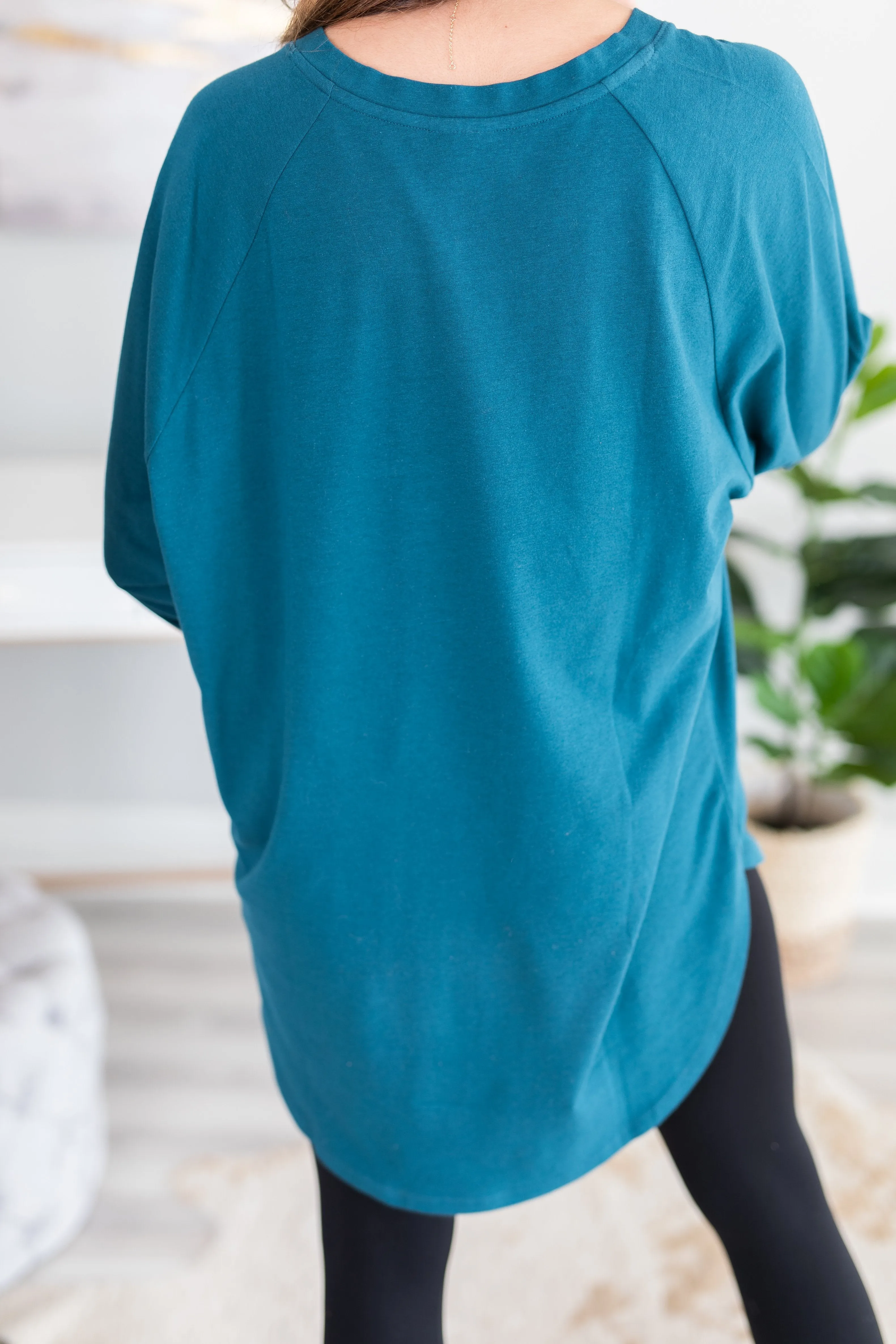 Easy Like Sunday Dark Teal Blue Tunic