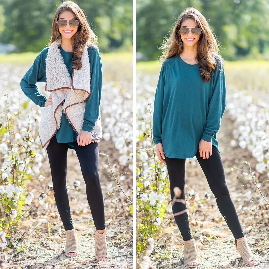 Easy Like Sunday Dark Teal Blue Tunic