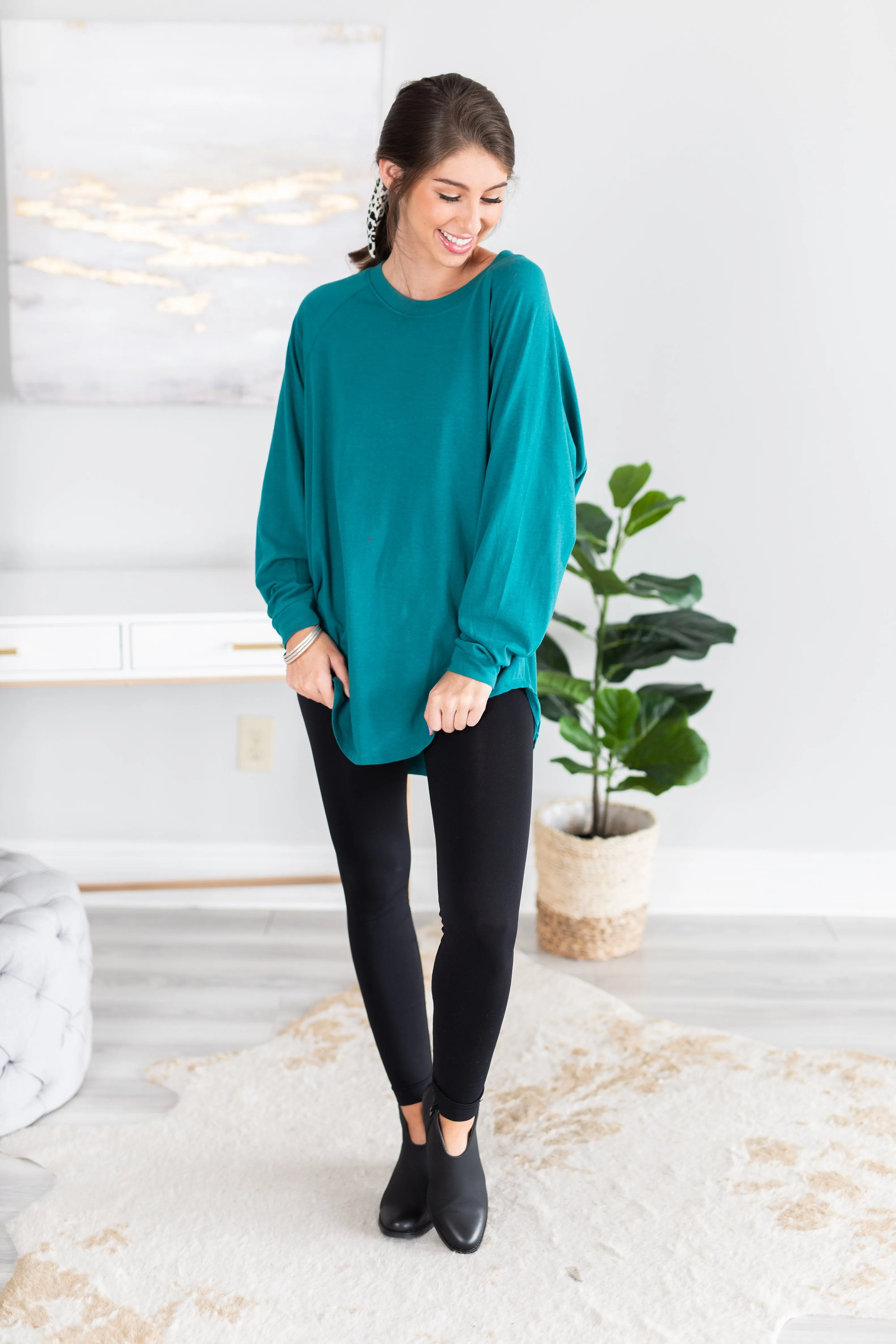 Easy Like Sunday Emerald Green Tunic