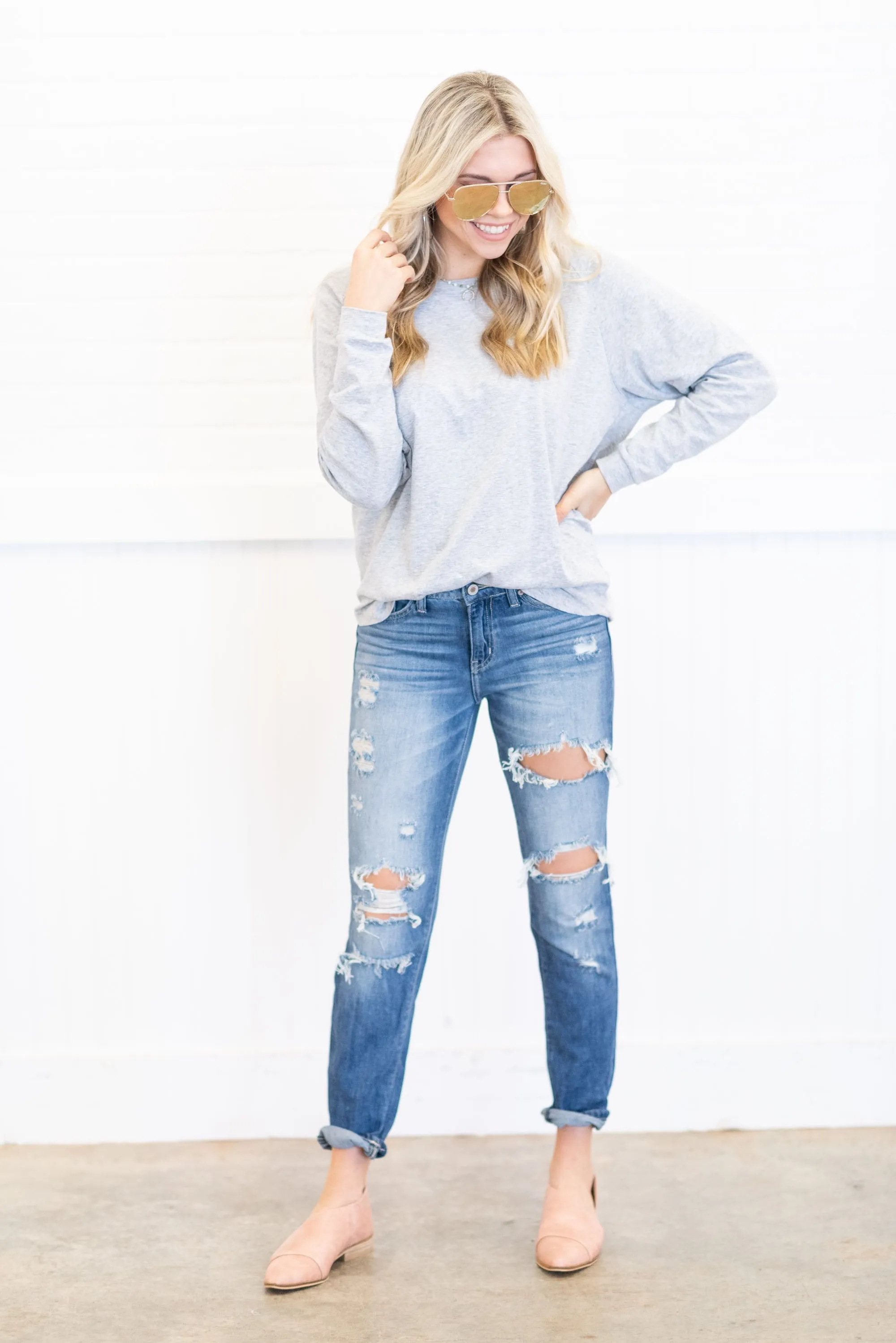 Easy Like Sunday Heather Gray Tunic