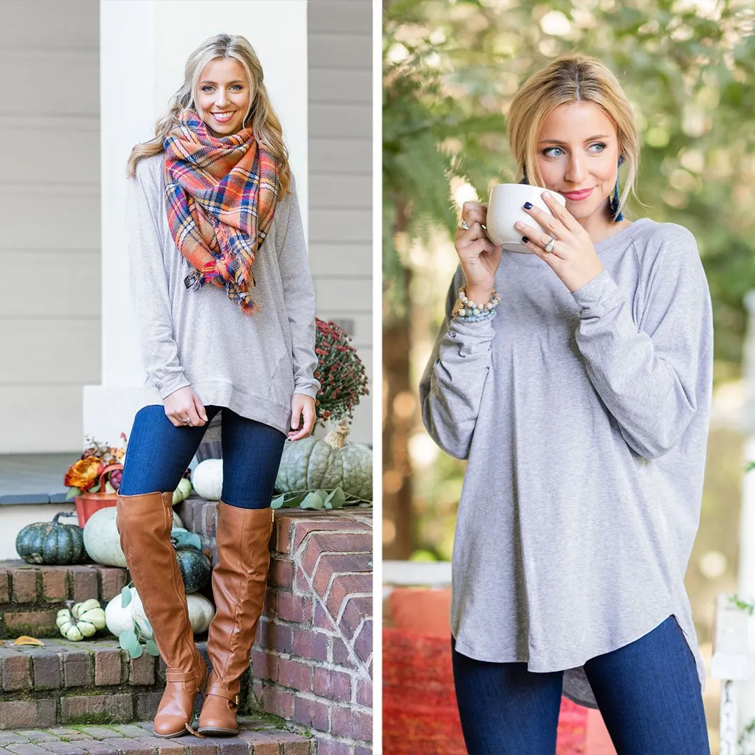 Easy Like Sunday Heather Gray Tunic