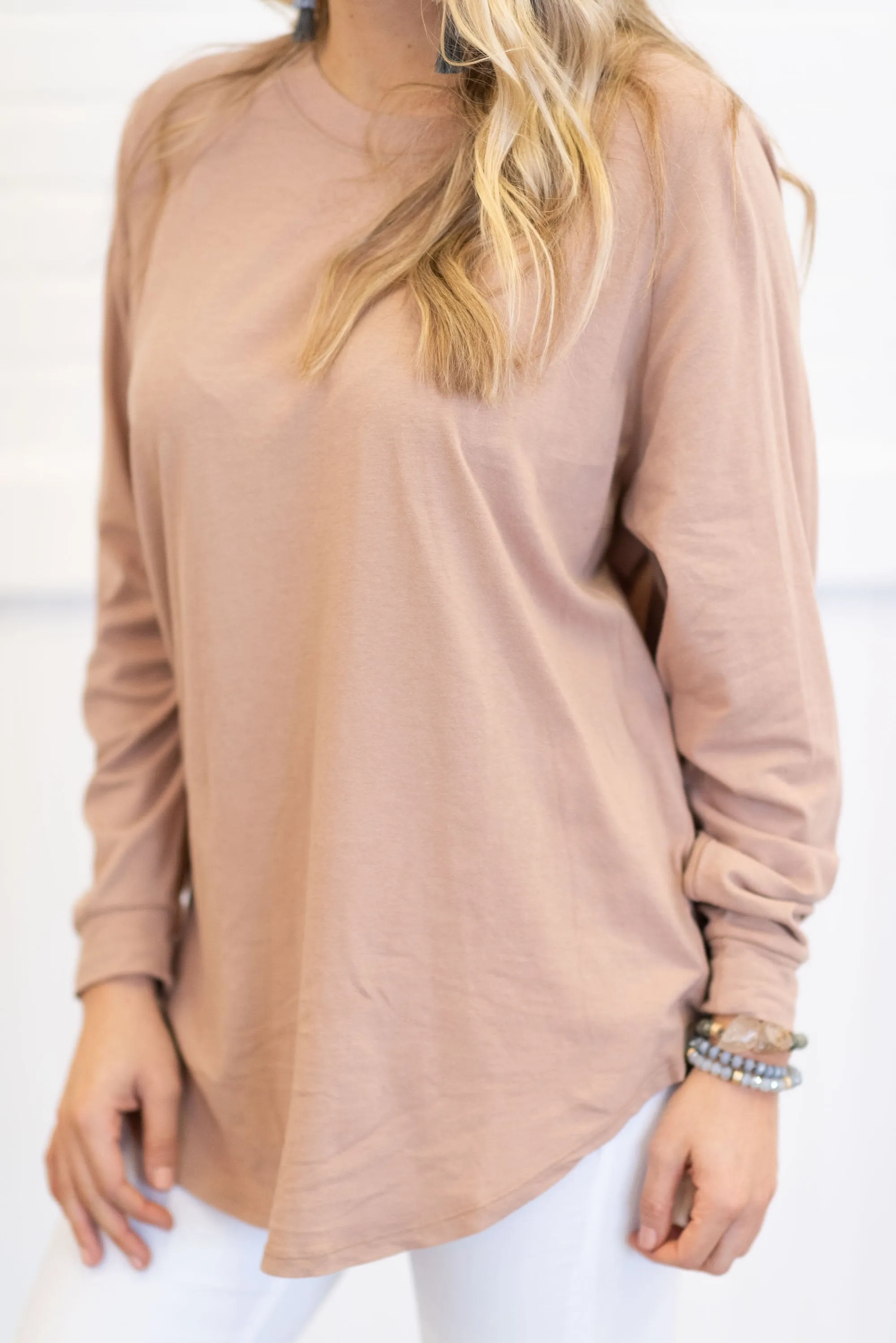 Easy Like Sunday Warm Taupe Brown Tunic