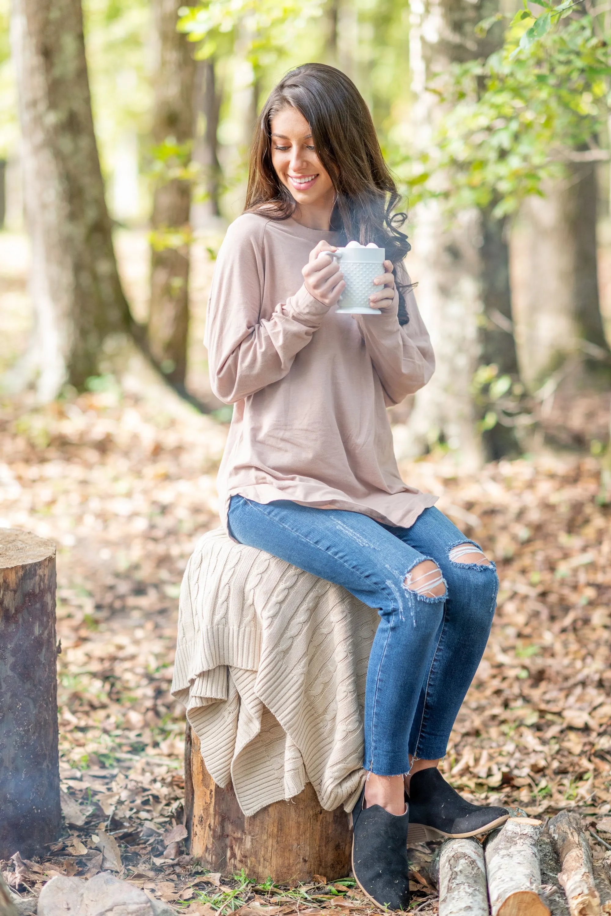 Easy Like Sunday Warm Taupe Brown Tunic