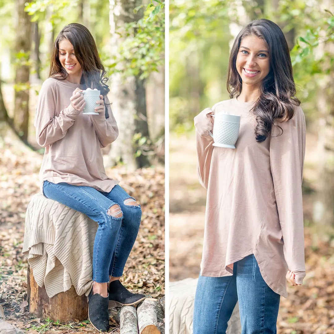 Easy Like Sunday Warm Taupe Brown Tunic