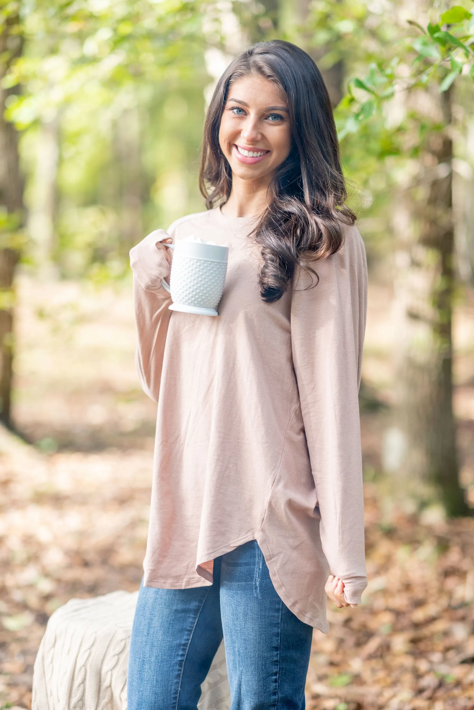 Easy Like Sunday Warm Taupe Brown Tunic