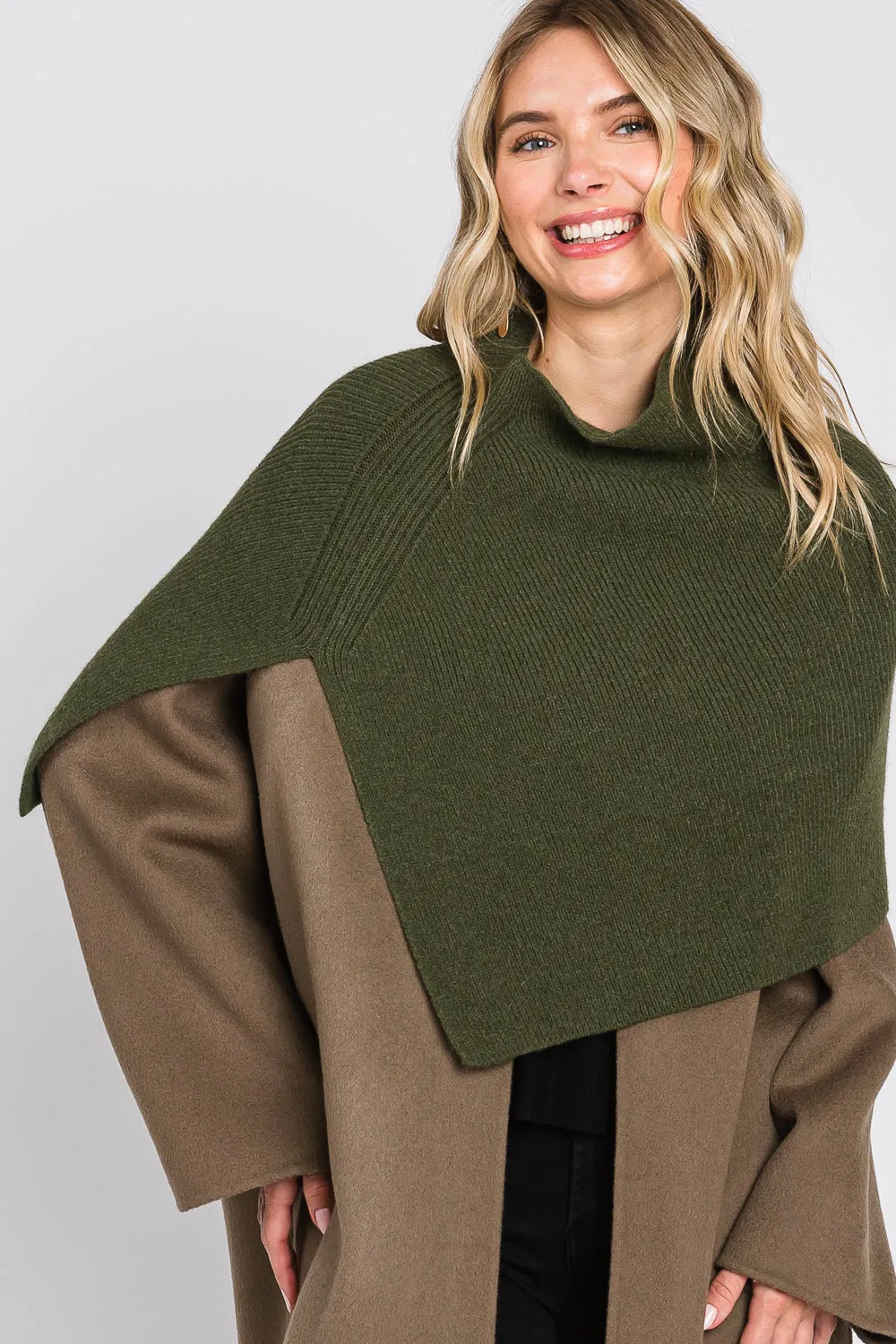 Elegant Turtle Neck Poncho