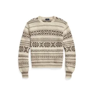 Fair Isle Blouson-Sleeve Sweater