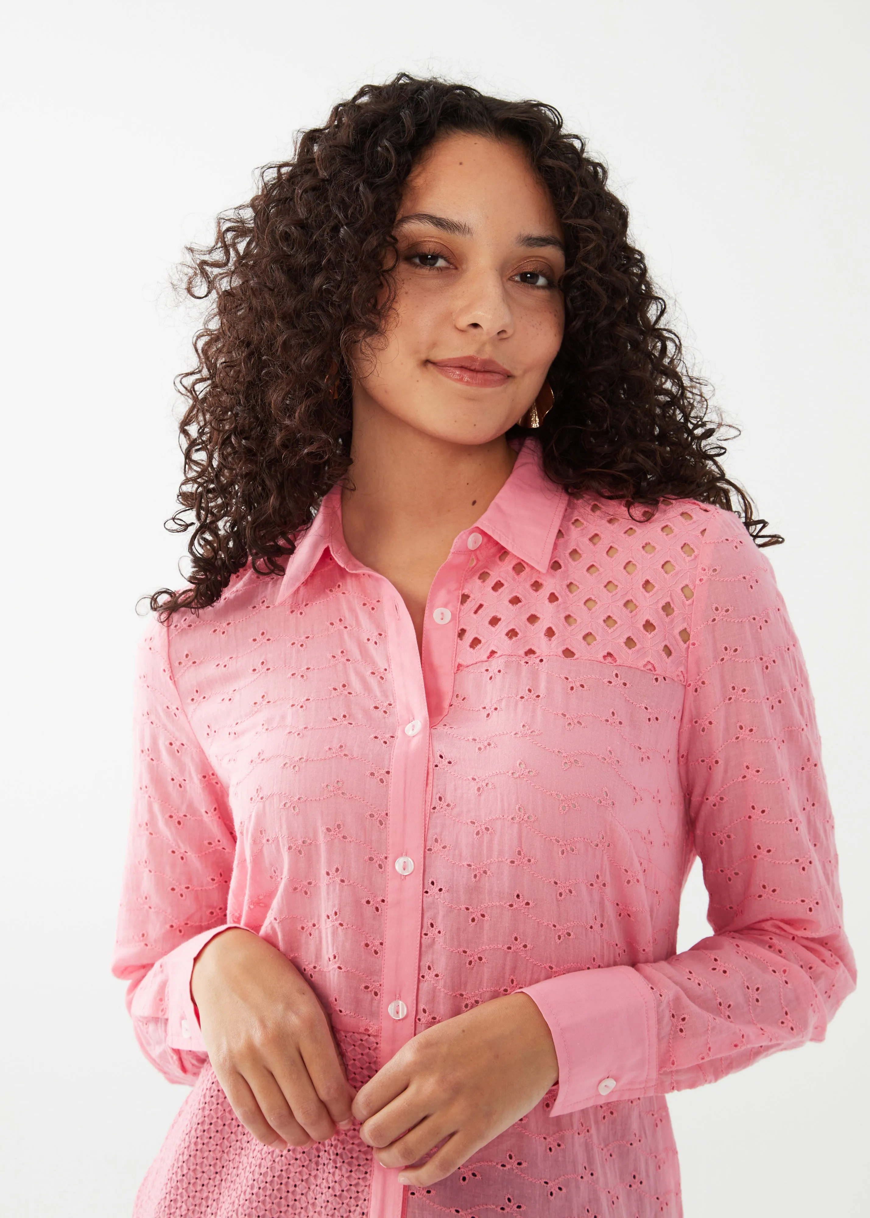 FDJ Eyelet Tunic Shirt 7163966-FLA Flamingo