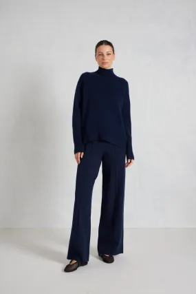 Fifi Polo Cashmere Sweater in Midnight Navy