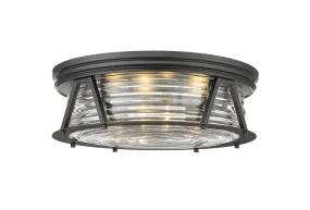 Four Light Flush Mount from the Cape Harbor Collection in Matte Black Finish by Z-Lite