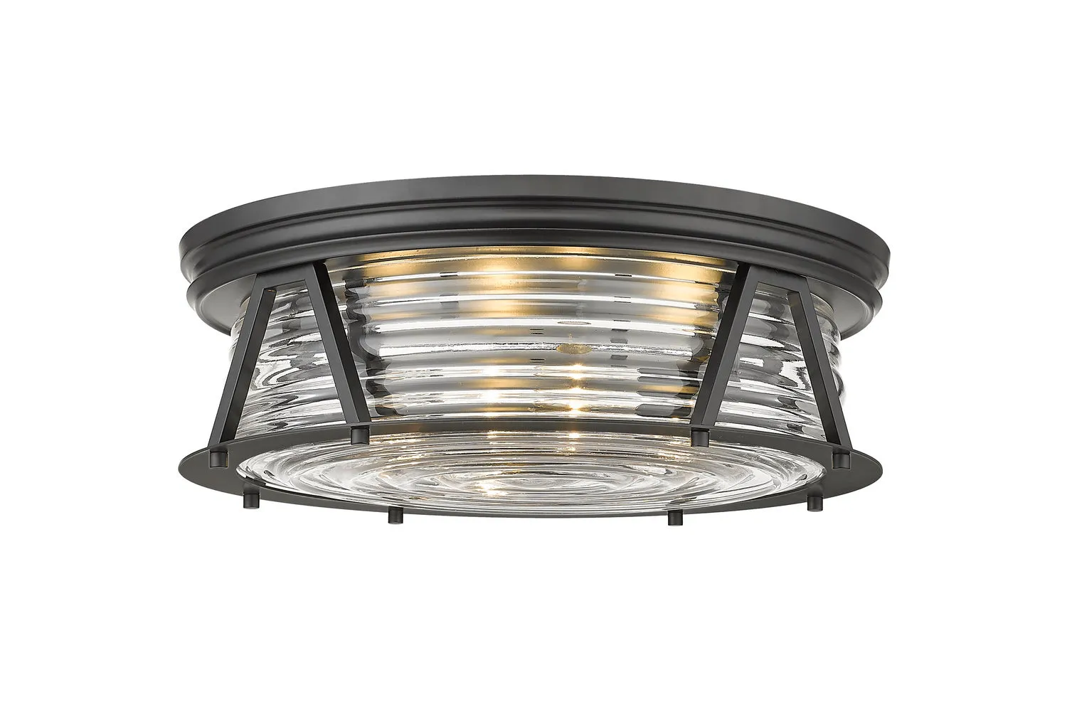 Four Light Flush Mount from the Cape Harbor Collection in Matte Black Finish by Z-Lite