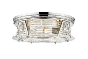 Four Light Flush Mount from the Cape Harbor Collection in Polished Nickel Finish by Z-Lite