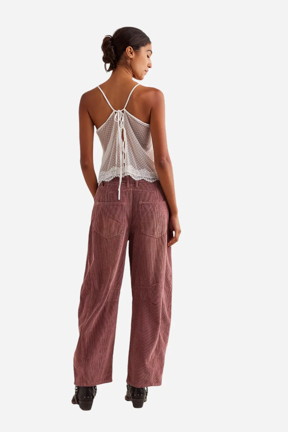 Free People Good Luck Mid-Rise Cord in Withered Rose