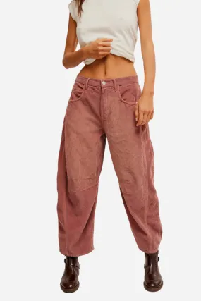 Free People Good Luck Mid-Rise Cord in Withered Rose