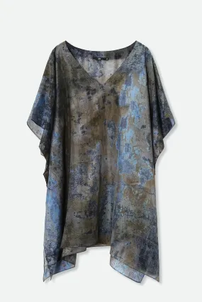 FREYA ONE-SIZE KAFTAN IN PRINTED SILK VOILE WINDOW SILL