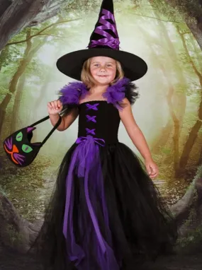 Girls Witch Halloween Tutu Costume Dress