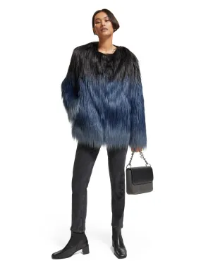 Gradient faux fur jacket