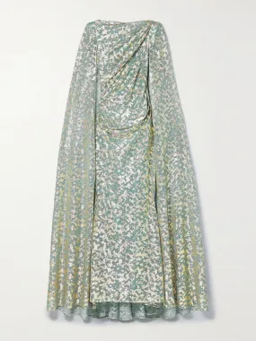 Green voile gown