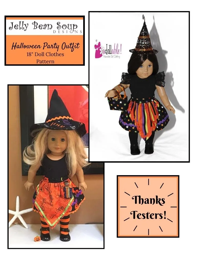 Halloween Party 18" Doll Clothes Pattern