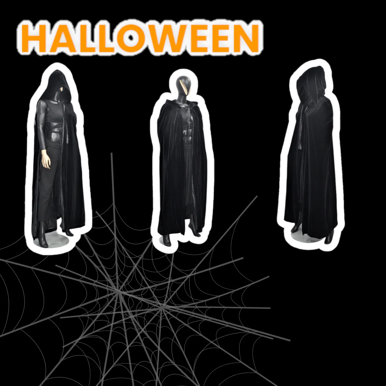 Halloween ! Punk Rave The Vampire's Wife The Crypt Crusader Velvet Cape with Satin Ties-BB940