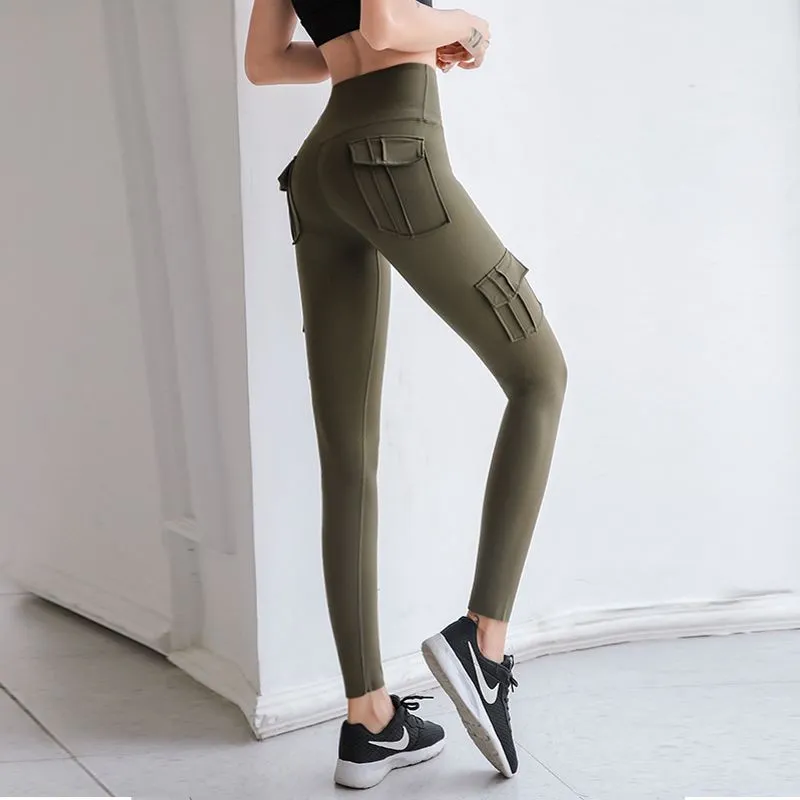 High waist leggings with pockets workout gym legging scrunch butt yoga pants sport women fitness leggings flex booty sweatpants