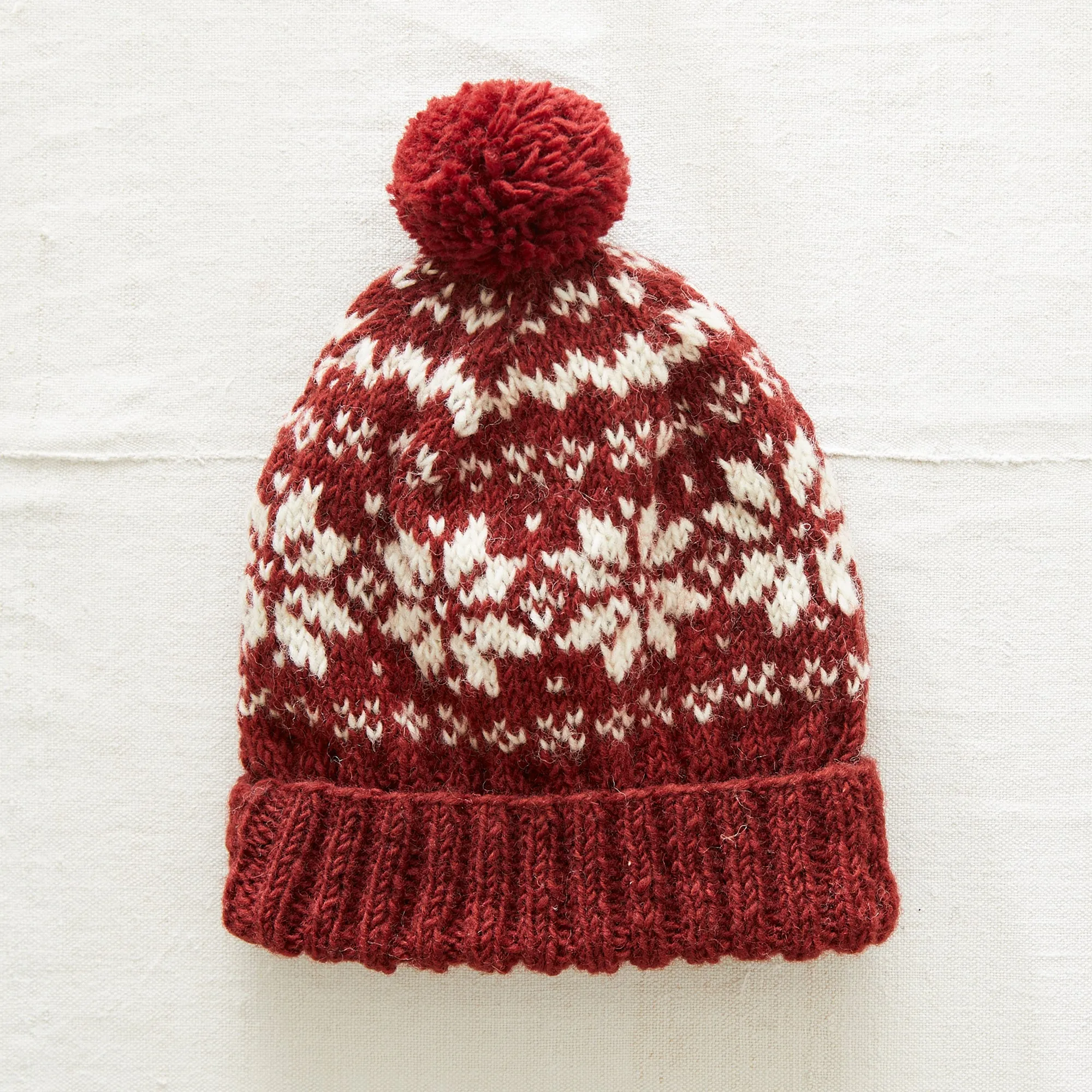 HIMAL Unisex Nordic Fair Isle Wool Bobble Hat (WS)