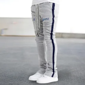 Hip-hop color-block drawstring track pants