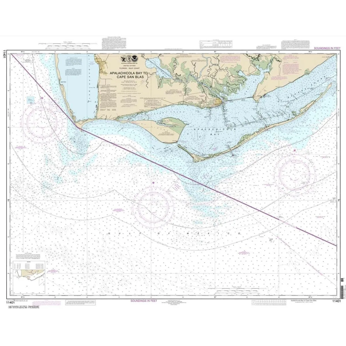 Historical NOAA Chart 11401: Apalachicola Bay to Cape San Blas