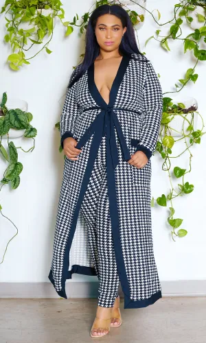 Houndstooth Cardigan Pants Set 2