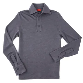 Isaia Cashmere-Silk Polo Sweater